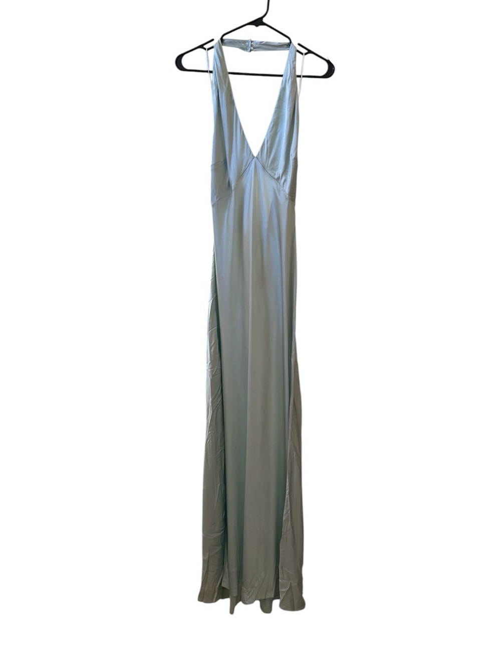 🆕 REFORMATION Daniela Silk Maxi Dress in Sea Glass Sz 10 - Picture 3 of 7